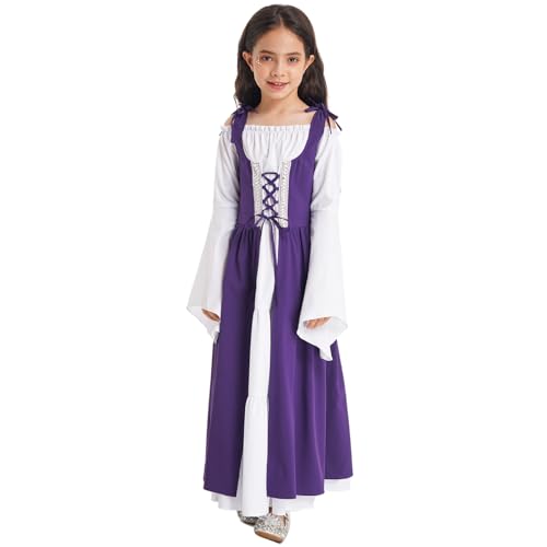 Sinleey Mittelalterliches Renaissance Kleid Für Mädchen Vintage Verkleidung Halloween Cosplay Karneval Fest 516 Jahre Lila 146-152 Sinleey Mittelalterliches Renaissance Kleid Für Mädchen Vintage Verkleidung Halloween Cosplay Karneval Fest 516 Jahre Lila 146-152 von Sinleey
