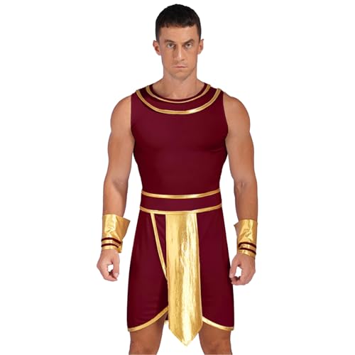 Sinleey Römische Verkleidung Für Herren Antikes Griechisch Römisches Kostüm Karneval Halloween Größen S Bis Xl Burgund XXL Sinleey Römische Verkleidung Für Herren Antikes Griechisch Römisches Kostüm Karneval Halloween Größen S Bis Xl Burgund XXL von Sinleey