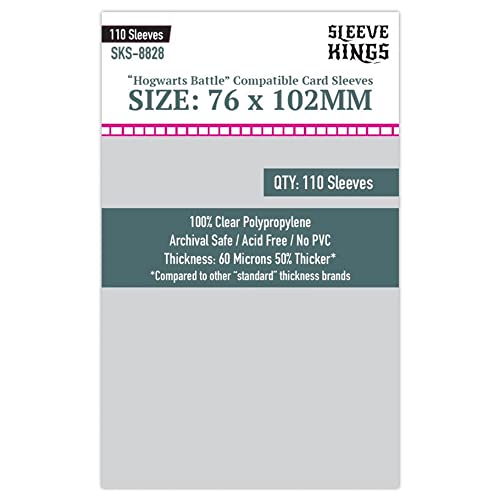 Premium Card Sleeves - Hogwarts Battle Large Sleeves (76mm x 102mm) - 110 Sleeves Per Pack von Sinoeem