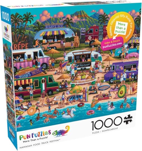 Sinoeem Buffalo Games – Pun Fuzzles – Hawaiian Food Truck Festival – 1000 Teile Puzzle von Buffalo Games