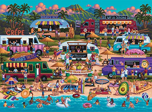 Sinoeem Buffalo Games – Pun Fuzzles – Hawaiian Food Truck Festival – 1000 Teile Puzzle von Buffalo Games