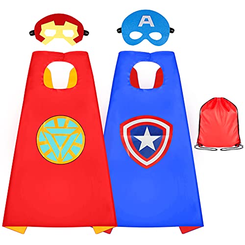 Sinoeem Superhelden Kostüm Kinder 2 Stücke Kostüm mit Maske Spielzeug ab 3-12 Jahren Mädchen Kinderkleidung Geschenke für Kindergeburtstag, Halloween oder Karneva (2 Stücke) von Sinoeem