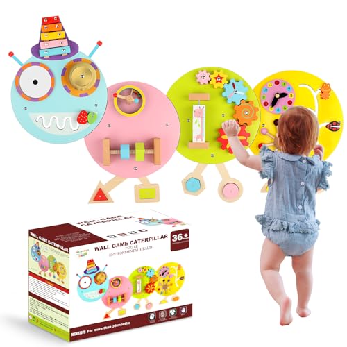 Sinpedex Activity Wall Busy Board: Montessori Sensory Wall Panels Caterpillar Learning Activity Panels (Caterpillar A) von Sinpedex