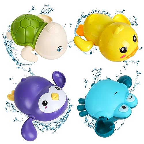 4 Stück Baby Badespielzeug, Baby Wasserspielzeug, Badewanne Pool Spielzeug, Badewannenspielzeug Uhrwerk Ente Schildkröten Krabbe Pinguin, Badespielzeug Baby ab 1-4 Jahr für Kinder Jungen Mädchen 4 Stück Baby Badespielzeug, Baby Wasserspielzeug, Badewanne Pool Spielzeug, Badewannenspielzeug Uhrwerk Ente Schildkröten Krabbe Pinguin, Badespielzeug Baby ab 1-4 Jahr für Kinder Jungen Mädchen von Sinwind