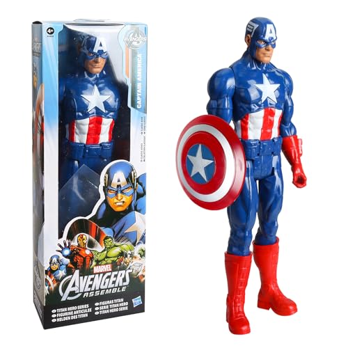 Captain America Figur, Hero Serie Action-Captain America Figur, Marvel Avengers Titan Hero Serie Captain America, Captain America Figure 30 cm Spielzeug für Kinder ab 4 Jahren (Captain America) von Sinwind