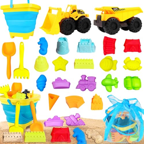 Sandspielzeug Set für Kinder, 24 Stück Kinder Sandkasten Spielzeug mit Sandförmchen, Sandspielzeug Faltbarer Eimer, Spielzeugauto, Sandschaufel, Netzbeutel für Jungen Mädchen ab 3 Jahre Sandspielzeug Set für Kinder, 24 Stück Kinder Sandkasten Spielzeug mit Sandförmchen, Sandspielzeug Faltbarer Eimer, Spielzeugauto, Sandschaufel, Netzbeutel für Jungen Mädchen ab 3 Jahre von Sinwind