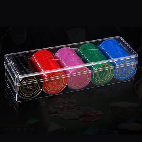 Sionhiuo Chip-Tablett, Poker-Chip-Rack | 5-Gitter-Pokerchip-Display - 100 Stück Acryl-Pokerchip-Hülle, Pokerchip-Träger mit Chip-Tabletts für zu Hause von Sionhiuo