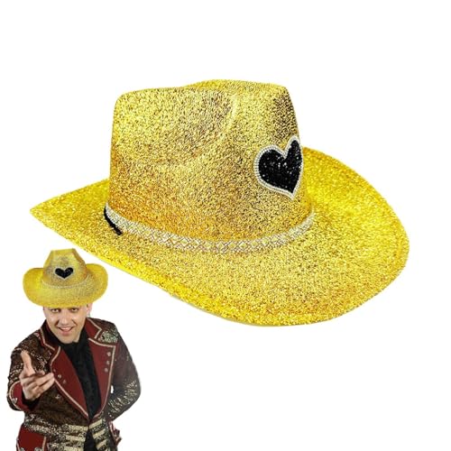Sionhiuo Cowgirl Hut Glitter, Cowgirl Hats Women,Disco Wide Bim Cowboy Hut funkelnd | Party Kopfwege Kostümzubehör, Cosplay -Requisiten für Männer Frauen Sionhiuo Cowgirl Hut Glitter, Cowgirl Hats Women,Disco Wide Bim Cowboy Hut funkelnd | Party Kopfwege Kostümzubehör, Cosplay -Requisiten für Männer Frauen von Sionhiuo