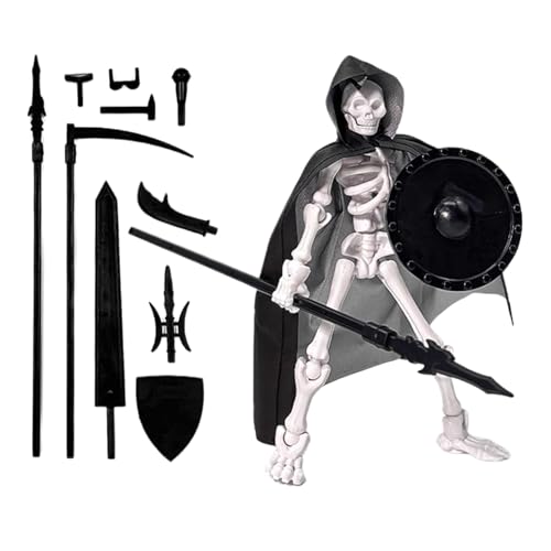 Sionhiuo Schädel Actionfigur, Skeleton Toy Figur, Montageschädelmodellspielzeug, Posenable Figuren mit dem Kampfwerkzeugbaugruppe für den Esstisch Sionhiuo Schädel Actionfigur, Skeleton Toy Figur, Montageschädelmodellspielzeug, Posenable Figuren mit dem Kampfwerkzeugbaugruppe für den Esstisch von Sionhiuo