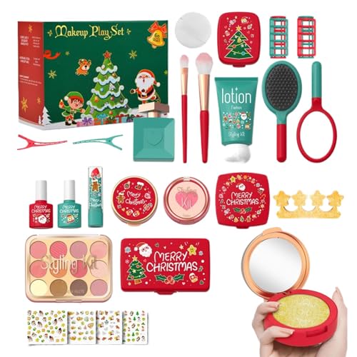 Sionhiuo Toddler Schminkset | Mädchen Weihnachten Kosmetik Set | Interaktives Schminkspiel für Kinderzimmer Kindergarten Zuhause Party Geburtstag | Geschenk für Mädchen 3-5 Jahre von Sionhiuo