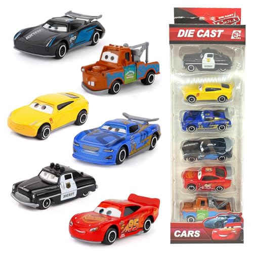 Car Spielzeug, 6 Stück Spielzeugauto, Kleine Fahrzeuge für Kinder, Cars Autos als Geburtstag, Weihnachten Geschenke für Kinder ab 3 Jahren von Siphus