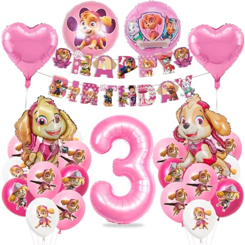 Deko 3. Geburtstag Mädchen, Dog Patrol Geburtstagsdeko, Sky Luftballons 3 Geburtstag, Hund Patrol Ballons, Folienballon Zahl 3, Happy Birthday Banner für 3 Jahre Kindergeburtstag Partydeko Deko 3. Geburtstag Mädchen, Dog Patrol Geburtstagsdeko, Sky Luftballons 3 Geburtstag, Hund Patrol Ballons, Folienballon Zahl 3, Happy Birthday Banner für 3 Jahre Kindergeburtstag Partydeko von Siphus