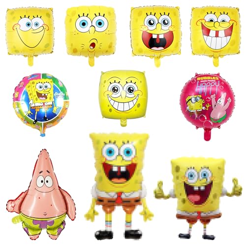 Folienballon Geburtstag, 10 Stück Schwammkopf Helium Ballons, XXL Luftballon Deko Kindergeburtstag, Cartoon Ballons für Geburtstagsdeko, als Partygeschenke Folienballon Geburtstag, 10 Stück Schwammkopf Helium Ballons, XXL Luftballon Deko Kindergeburtstag, Cartoon Ballons für Geburtstagsdeko, als Partygeschenke von Siphus