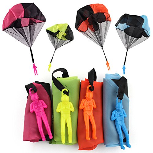 Sipobuy NO 4 stücke Hand Werfen Fallschirm Männer Set Seprovider Verwicklung Frei Fliegen Flug Kreative Spielzeug Multi-Color für Jungen Mädchen Kinder Erwachsene von Sipobuy
