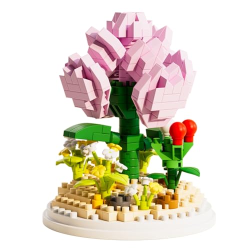 Sipobuy DIY Mini-Blumenstrauß-Bauset Mit Staubdichter Kuppel – Einzigartige Wohndekoration Und Geschenkidee Für Kinder Und Erwachsene – Bausteine-Blumenstrauß-Set (Nelke) von Sipobuy