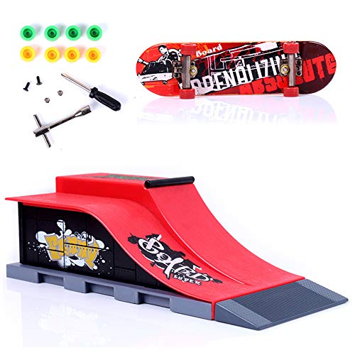 Sipobuy DIY Montage Mini Finger Skateboard Deck LKW Skate Park Bord Mit Rampe Zubehör Sets (Szene E) von Sipobuy