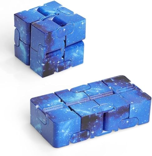 Sipobuy Unendlichkeitswürfel, Mini-Handheld-Finger-Zappel-Puzzle-Spielzeug, Stress- Und Angstlinderung Für Erwachsene, Kinder, ADHS Hinzufügen, Gutes Geschenk (Blaue Galaxie) von Sipobuy