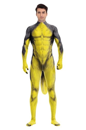 Sipumia Herren Muskel-Tier-Body mit großem Schwanz, Halloween, Cosplay, Skinny, Catsuit, Ganzkörper-Overall, Kostüme, Husky-01 L Sipumia Herren Muskel-Tier-Body mit großem Schwanz, Halloween, Cosplay, Skinny, Catsuit, Ganzkörper-Overall, Kostüme, Husky-01 L von Sipumia