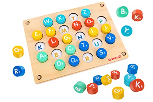 SirWood Holz-Memory-Spiel - Lernen Sie Briefe mit Memory-Spiel - Vorschulspiel Globo Spielzeug - 41692 von SirWood