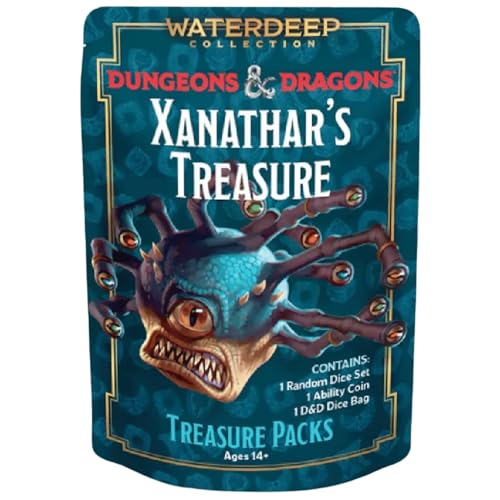 Dungeons & Dragons: Xanathar's Treasure Pack – zufällig sortiertes Set mit 7 Würfeln, Metallmünzen und Würfelbeuteln – RPG, D&D Waterdeep Collection. Sirius Dice von Sirius Dice