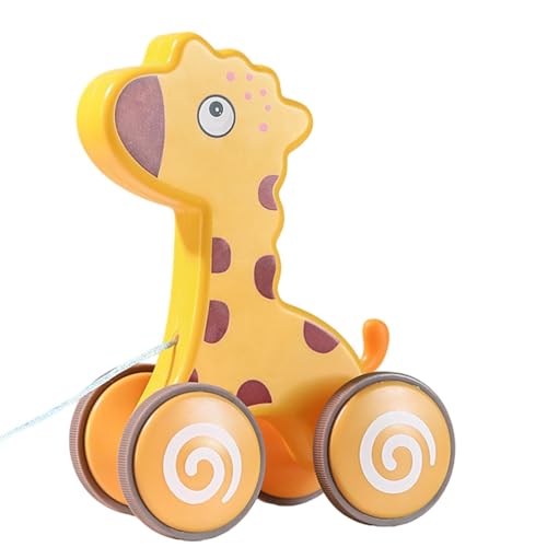 Sirseon Nachziehspielzeug, Schiebespielzeug - Pull-String-Spielzeug, Push-Pull-Spielzeug in Tierform,Lernspielzeug zum Gehen und Balancieren mit Gummirädern, interaktives Früherziehungsspielzeug für von Sirseon