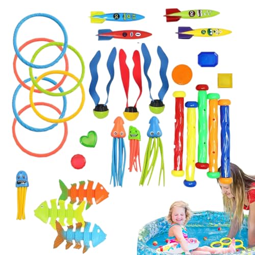Sirseon Tauchspielzeug Für Pool | Unterwasser Trainingsspiel-Set | Mehrspieler Set in Bunten Farben für Garten, Familien Spaß, Poolbereich und Schwimmunterricht Sirseon Tauchspielzeug Für Pool | Unterwasser Trainingsspiel-Set | Mehrspieler Set in Bunten Farben für Garten, Familien Spaß, Poolbereich und Schwimmunterricht von Sirseon