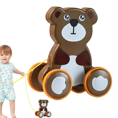 Sirseon Ziehspielzeug für 1-Jährige, Ziehspielzeug | Lustiges süßes Zugschnurspielzeug, Push-Pull-Spielzeug,Lernspielzeug zum Gehen und Balancieren mit Gummirädern, interaktives von Sirseon