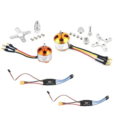 Sirxlevcy 2Pack 2212 1400Kv/2200Kv Bürstenloser Außenläufermotor mit Halterung 10T/6T+30A XT60 ESC für Rc Aircraft Quadcopter UFO Einfach zu Bedienen von Sirxlevcy