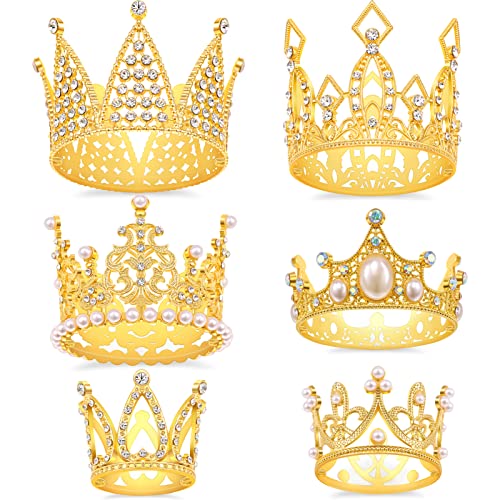 SisBroo Gold Krone Kuchen Topper, 6-teilige Happy Birthday Kuchen Toppers, Prinzessin Krone Kuchen Dekorationen für Geburtstag, Hochzeit, Party und Baby Dusche für Kinder und Erwachsene (Gold-Ⅱ, 6) SisBroo Gold Krone Kuchen Topper, 6-teilige Happy Birthday Kuchen Toppers, Prinzessin Krone Kuchen Dekorationen für Geburtstag, Hochzeit, Party und Baby Dusche für Kinder und Erwachsene (Gold-Ⅱ, 6) von SisBroo