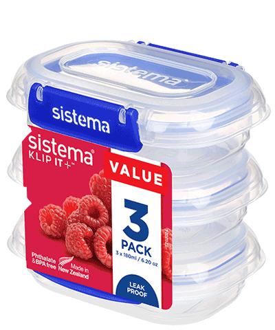 Sistema KLIP IT PLUS Frischhaltedosen Set 3x180ml Sistema KLIP IT PLUS Frischhaltedosen Set 3x180ml von Sistema
