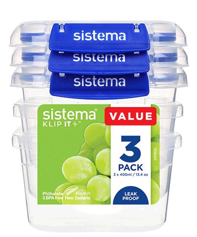 Sistema KLIP IT PLUS Frischhaltedosen Set 3x400ml Sistema KLIP IT PLUS Frischhaltedosen Set 3x400ml von Sistema