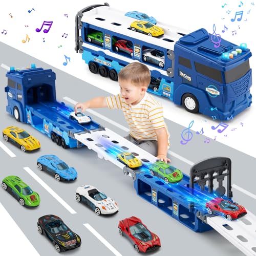 Sitodier Transport Truck Auto Spielzeug für Jungen, Rennstrecke Lastwagen Spielzeug für Kinder im Alter von 3 4 5 6 mit 6 Rennwagen, Transporter Träger Lastwagen Fahrzeuge Spielzeug für Jungen Mädchen Sitodier Transport Truck Auto Spielzeug für Jungen, Rennstrecke Lastwagen Spielzeug für Kinder im Alter von 3 4 5 6 mit 6 Rennwagen, Transporter Träger Lastwagen Fahrzeuge Spielzeug für Jungen Mädchen von Sitodier