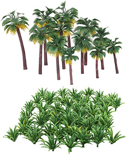 12 grüne Palmen und 50 Stück Gras 1/100-1/200 Landschaftsmodell, Modelleisenbahnen Architekturlandschaft von Sitrda