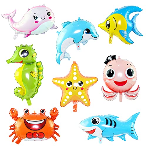 8 Stuck Große Fische Folienballons(50-80cm), Unterwasserwelt Kindergeburtstag, Party Riesenballon Kinder Geburtstag Party Deko, Tropische Fische, Seesterne, Seepferdchen, Haie, usw 8 Stuck Große Fische Folienballons(50-80cm), Unterwasserwelt Kindergeburtstag, Party Riesenballon Kinder Geburtstag Party Deko, Tropische Fische, Seesterne, Seepferdchen, Haie, usw von Siumir