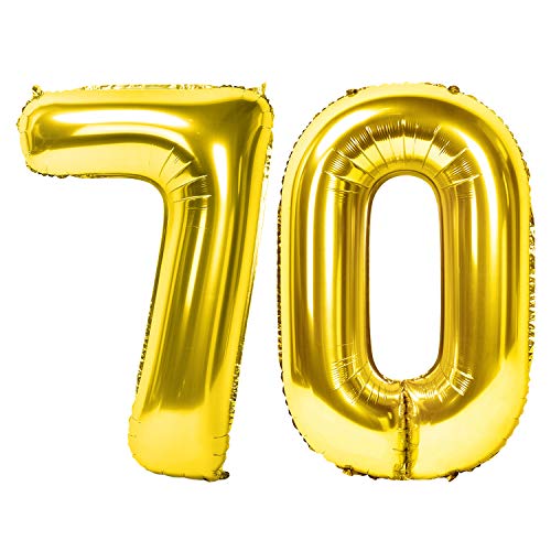 Siumir Zahlenballons Gold Number Folienballons Zahl 70 Riesenzahl Luftballons für Geburtstag, Hochzeit, Jubiläum Party Dekoration Siumir Zahlenballons Gold Number Folienballons Zahl 70 Riesenzahl Luftballons für Geburtstag, Hochzeit, Jubiläum Party Dekoration von Siumir