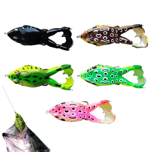 Siuwddee Froschköder für Angler,Oberflächenköder Set mit Köderbox | Realistischer Schwimmköder Schwimmender Wobbler Unisex Fluss Salzwasser Schlangenkopffisch Karpfen Süßwasser Siuwddee Froschköder für Angler,Oberflächenköder Set mit Köderbox | Realistischer Schwimmköder Schwimmender Wobbler Unisex Fluss Salzwasser Schlangenkopffisch Karpfen Süßwasser von Siuwddee