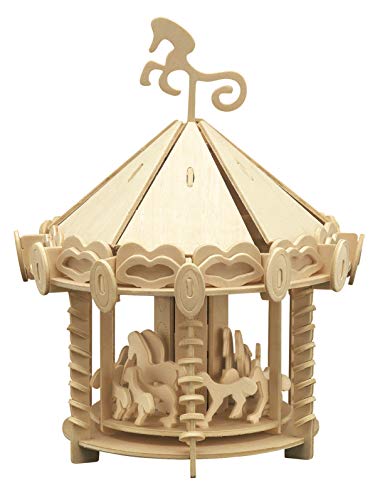 Pebaro 870/2 Holzbausatz Karussel, 3D Puzzle Kirmes, Modellbausatz, Basteln mit Holz, Holzpuzzle, Bastelset, vorgestanzte Holzplatte, ausbrechen, zusammenstecken, fertig, Geschenkidee Pebaro 870/2 Holzbausatz Karussel, 3D Puzzle Kirmes, Modellbausatz, Basteln mit Holz, Holzpuzzle, Bastelset, vorgestanzte Holzplatte, ausbrechen, zusammenstecken, fertig, Geschenkidee von Pebaro