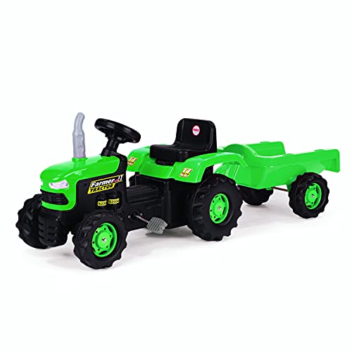 Dolu Kinder-Rutschtraktor mit Anhänger, Pedaltraktor mit Anhänger für Kleinkinder ab 3 Jahren, Ideales Spielzeug für drinnen und draußen mit funktionierender Hupe und lustigem Hupgeräusch Dolu Kinder-Rutschtraktor mit Anhänger, Pedaltraktor mit Anhänger für Kleinkinder ab 3 Jahren, Ideales Spielzeug für drinnen und draußen mit funktionierender Hupe und lustigem Hupgeräusch von Dolu