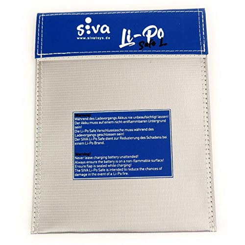 Siva Li-Po Safe L 180x230 mm Tasche Aufbewahrung für Lipo Akkus Sicherheitstasche von Siva