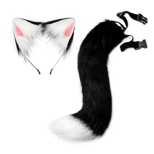 Halloween Kostüme Plüsch Katzenohren katzenschwanz Cosplay Set Katzenohren und Schwanz Set aus Kunstfell Fuchsohren Haarreif mit Ohren und Schwanz Halloween Fasching Karneval Masquerade Cosplay Halloween Kostüme Plüsch Katzenohren katzenschwanz Cosplay Set Katzenohren und Schwanz Set aus Kunstfell Fuchsohren Haarreif mit Ohren und Schwanz Halloween Fasching Karneval Masquerade Cosplay von Sixfox