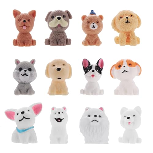 Sixfox Hundefiguren Spielset, 12 Stück Realistische Mini Welpen Figuren Miniatur Hund Tier Spielzeug Set Handbemaltes Hund Spielset für Kuchen Topper Geburtstag Geschenk Party Favor Sixfox Hundefiguren Spielset, 12 Stück Realistische Mini Welpen Figuren Miniatur Hund Tier Spielzeug Set Handbemaltes Hund Spielset für Kuchen Topper Geburtstag Geschenk Party Favor von Sixfox