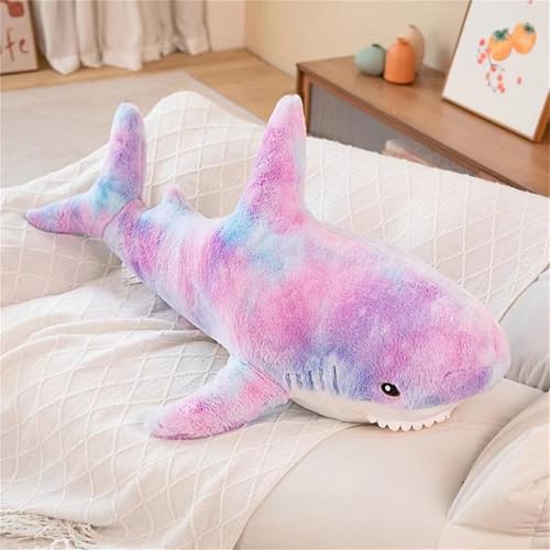 Sixfox Plüschtier Walhai, Kinder weicher Hai Spielzeug großer Hai Plüschkissen weiches Plüschtier Umarmungskissen Tierkissen Dekoration Puppe Geschenk Geburtstagsgeschenk (30 cm,lila) von Sixfox