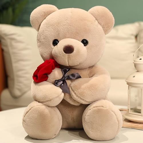 Teddybär, 25 cm, Braun, niedlicher Teddybär, Plüsch, personalisierbar, Geschenk für Puppen, kleiner Bär, weich, Geburtstag, Geschenk für Jungen und Mädchen von Sixfox