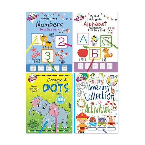 Sixstore Set mit 4 Kinder-Aktivitätsbüchern, lustiges pädagogisches Malbuch, verbinden Sie die Punkte, Übungsgroßbuchstaben, Zahlen Meine ersten frühen Jahre, Alphabet, A4-Größe für Kinder ab 4, 5, 6 Sixstore Set mit 4 Kinder-Aktivitätsbüchern, lustiges pädagogisches Malbuch, verbinden Sie die Punkte, Übungsgroßbuchstaben, Zahlen Meine ersten frühen Jahre, Alphabet, A4-Größe für Kinder ab 4, 5, 6 von Sixstore