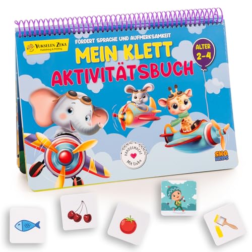 Ska Kids Montessori Spielzeug Buch für Kinder ab 2, 3 bis 4 Jahren, Quiet Book Lernspiel mit Klett-Sticker. Beschäftigung Busy Book für Mädchen und Jungen, das Spielzeug und Buch in einem vereint von Ska Kids