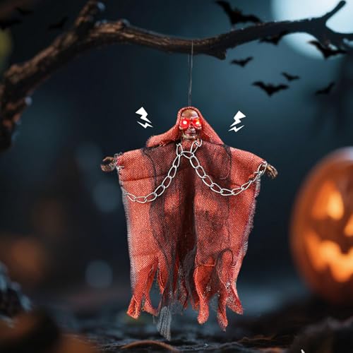 Halloween Deko Geist Hängende, Skeleton Geister Deko mit Licht Horro Sound Kette Halloween Deko Outdoor LED Hängende Geister mit Akku Helloween De ko Gespenster für Tür Außen Innen Yard Party (B) Halloween Deko Geist Hängende, Skeleton Geister Deko mit Licht Horro Sound Kette Halloween Deko Outdoor LED Hängende Geister mit Akku Helloween De ko Gespenster für Tür Außen Innen Yard Party (B) von Skeadex