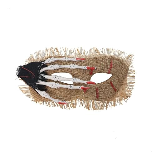 Skeadex Halloween Totenkopf Hand Masken, Horror Maske mit Skelett Hand, Halloween Deko Totenkopf Maske Skeletthand, Masken für Halloween Karneval Maskerade Rollenspiele Kostüme (C) von Skeadex