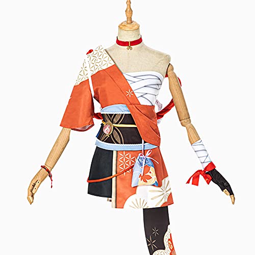 SkibnrPARA Genshin Impact Yoimiya Cosplay Kostüm Komplettes Set Rollenspiel Outfits Anzug Anime Rollenspiel Kleidung Outfit für Halloween Karneval Party, S, AM-01 von SkibnrPARA