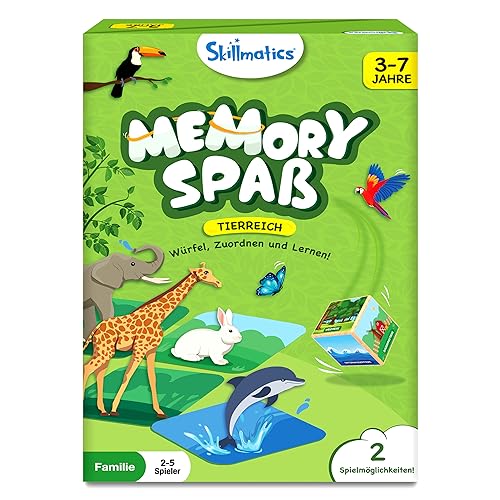 Skillmatics Brettspiel - Memory Spaꞵ Tierreich, Lustiges und schnelles Gedächtnisspiel für Kinder, Geschenk für Mädchen und Jungen von 3 bis 7 Jahren von Skillmatics