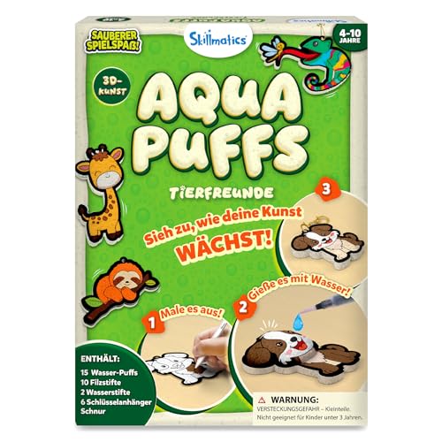 Skillmatics 3D Kunst-Set – Aqua Puffs Tiere, Malspaß ohne Kleckerei, DIY Farb- & Aufblase-Aktivität, Reisespielzeug & kreative Geschenke für Mädchen & Jungen von 4–10 Jahren Skillmatics 3D Kunst-Set – Aqua Puffs Tiere, Malspaß ohne Kleckerei, DIY Farb- & Aufblase-Aktivität, Reisespielzeug & kreative Geschenke für Mädchen & Jungen von 4–10 Jahren von Skillmatics